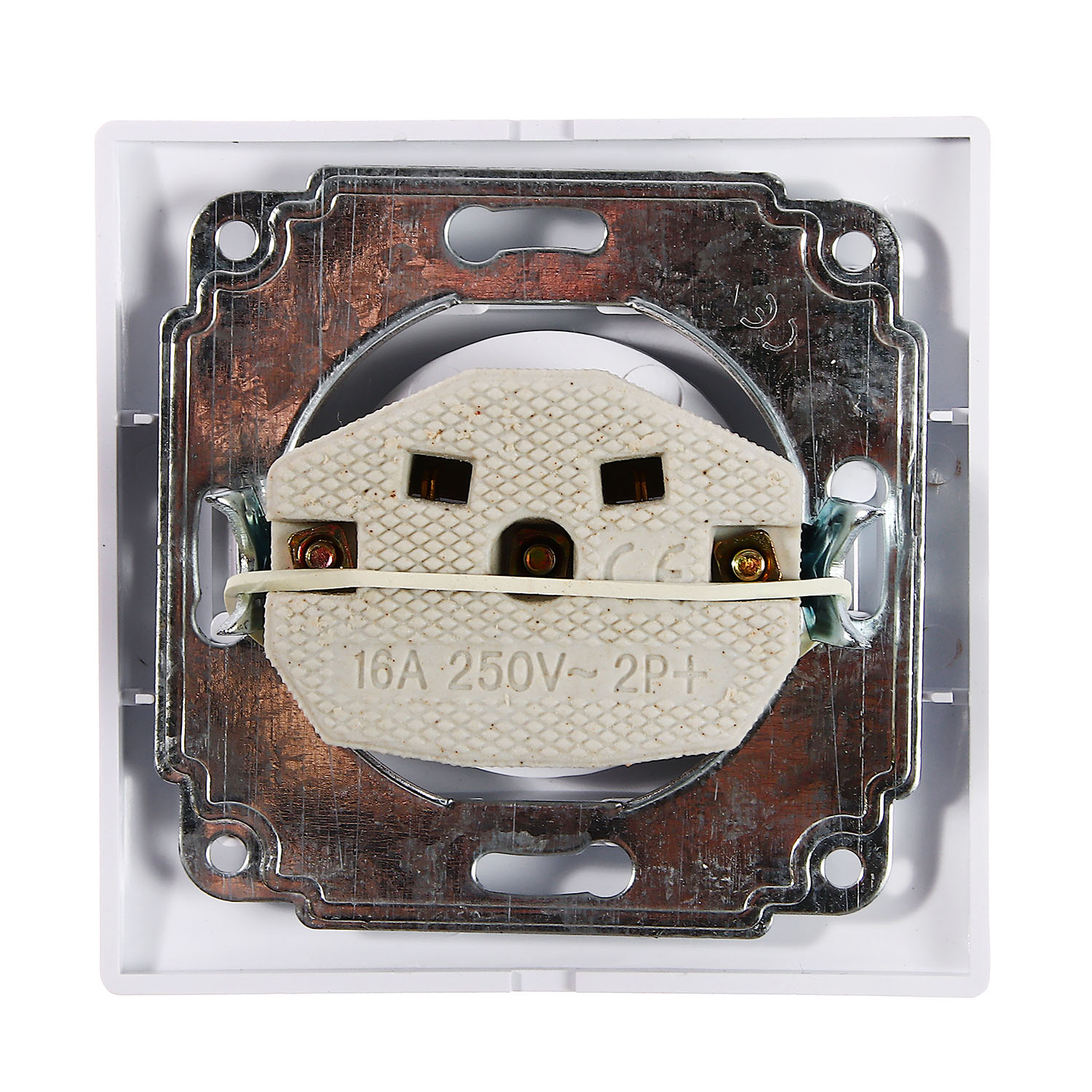 Розетка Intro Plano СП 1-мест. белая сз 2P+E Schuko 16А-250В IP20 1-202-01