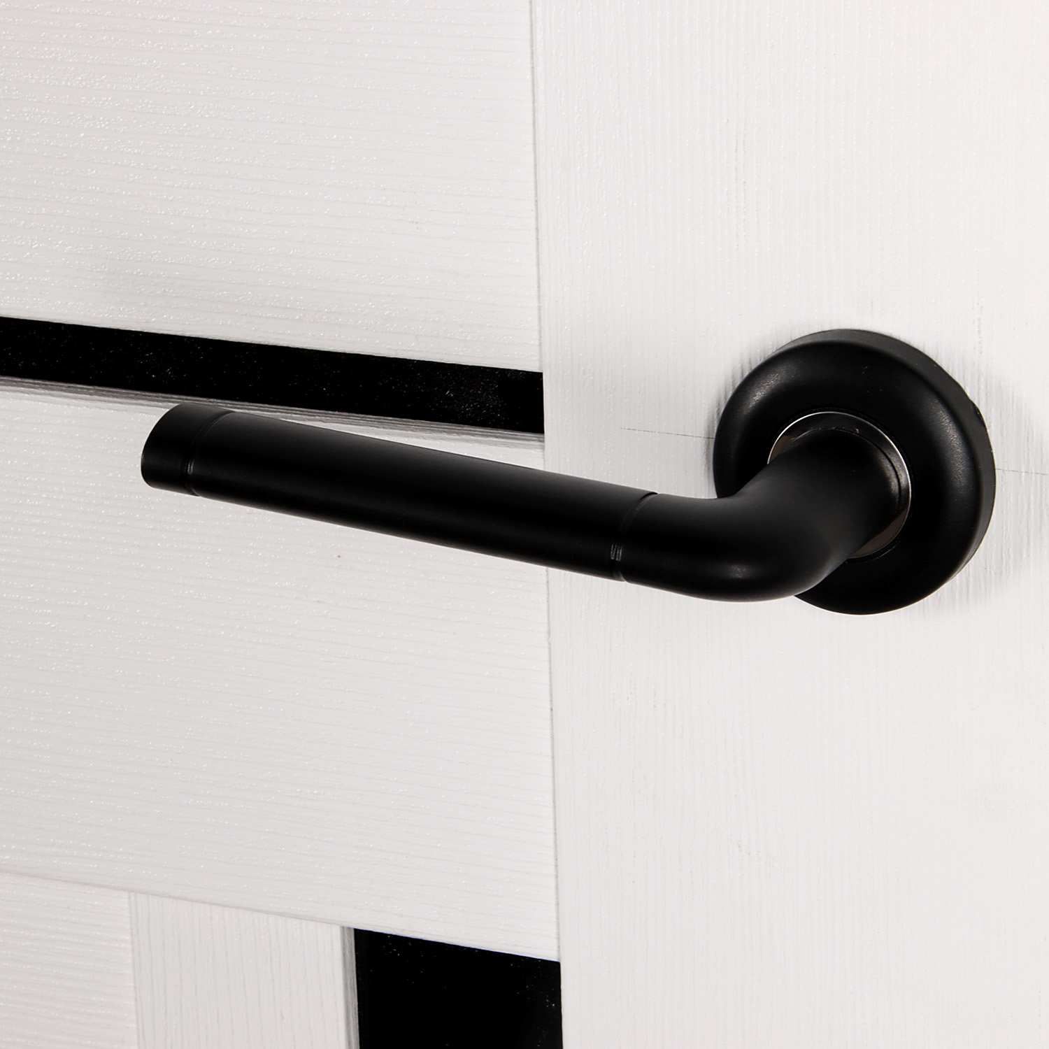 Комплект двери Даллас, 2000х700 мм, полотно, погонаж, фурнитура, дуб белый/черный лакобель