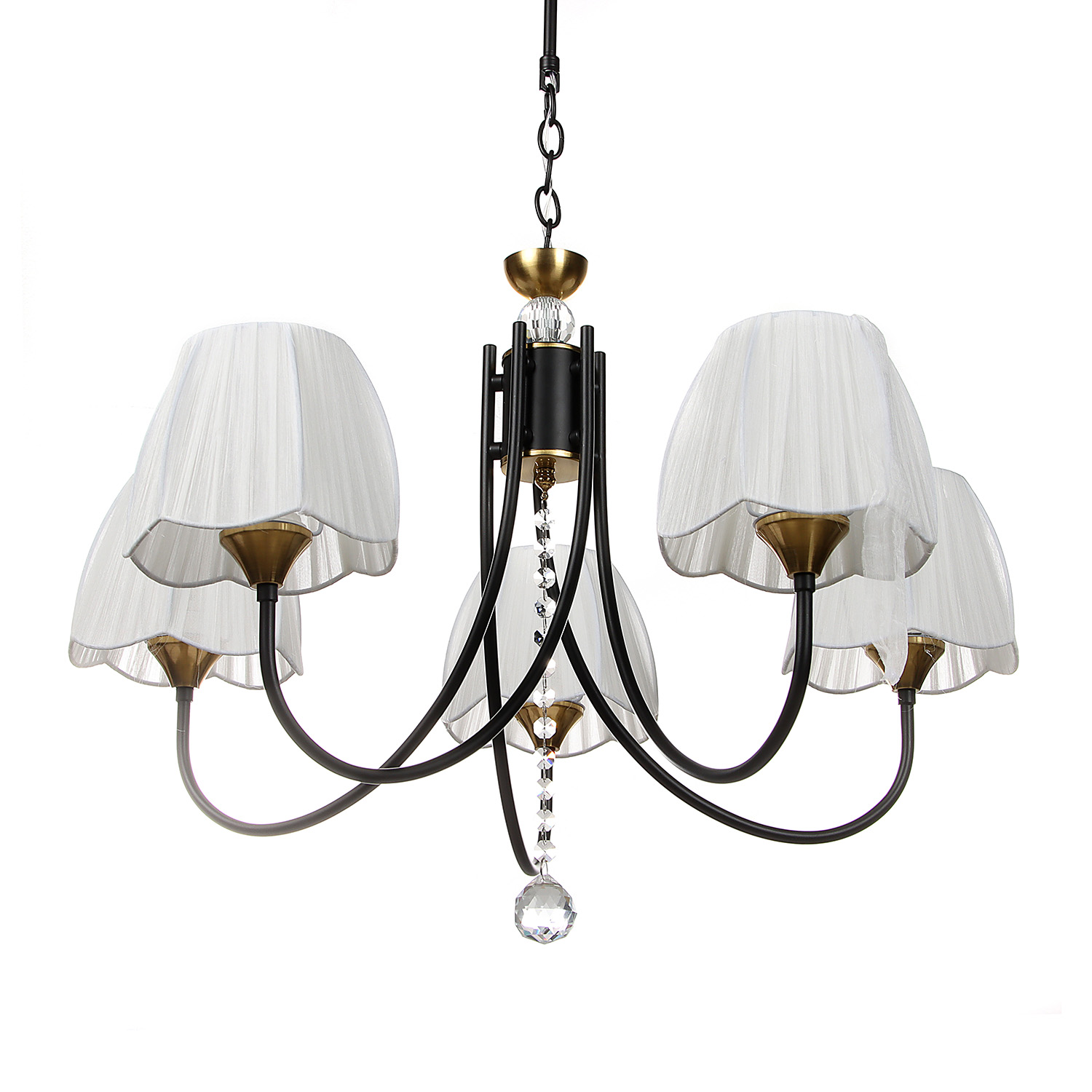 Люстра NH6442/5 ВК+СОР  5*40W E27 220V (d-655; h-460/715)  VERNER LIGHTING *1