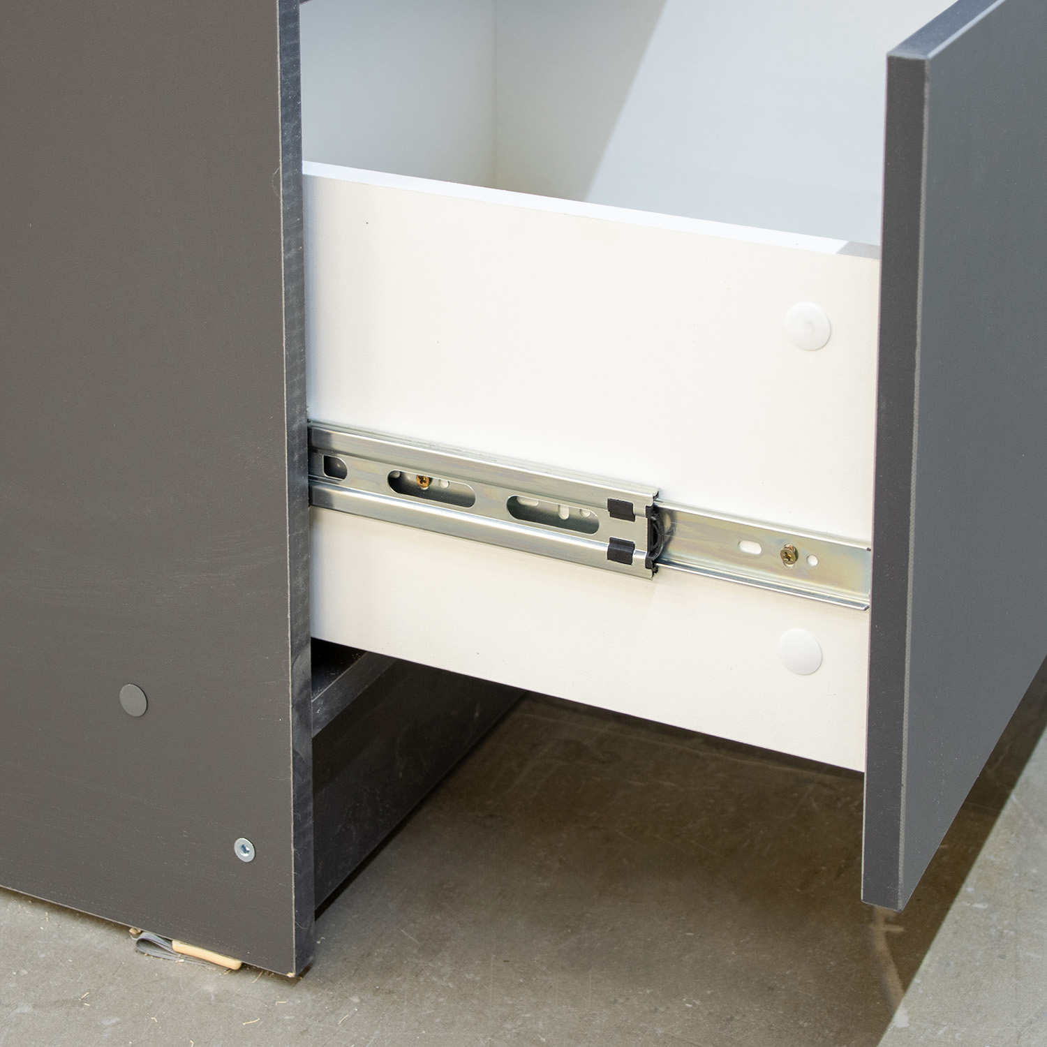 Шкаф напольный 600х850х600 мм BROZEX-WOOD Next, с двумя ящиками, графит