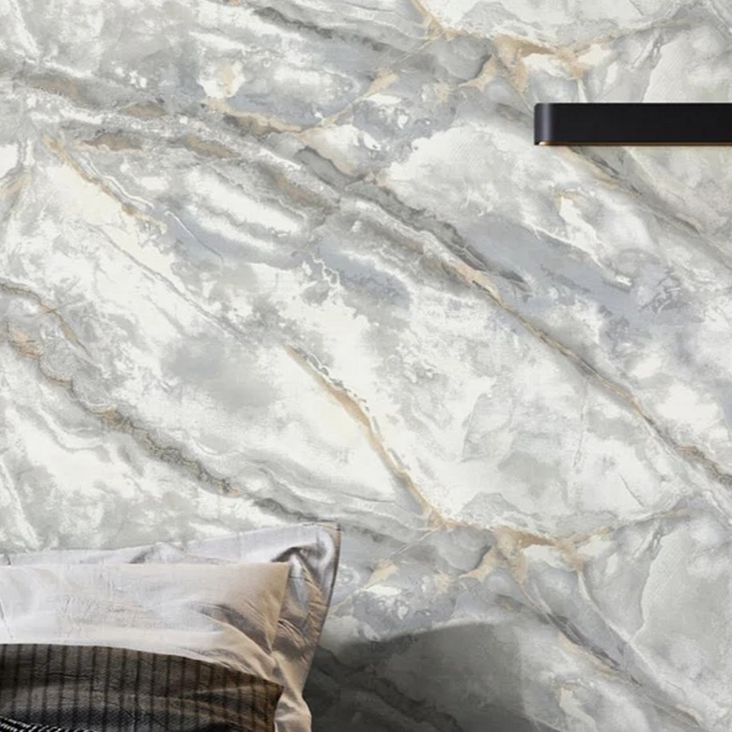 яяяОбои флиз "AS Палитра" Аспект Deluxe Обсидиан (сер.)  70633-41  1,06*10м *1/6