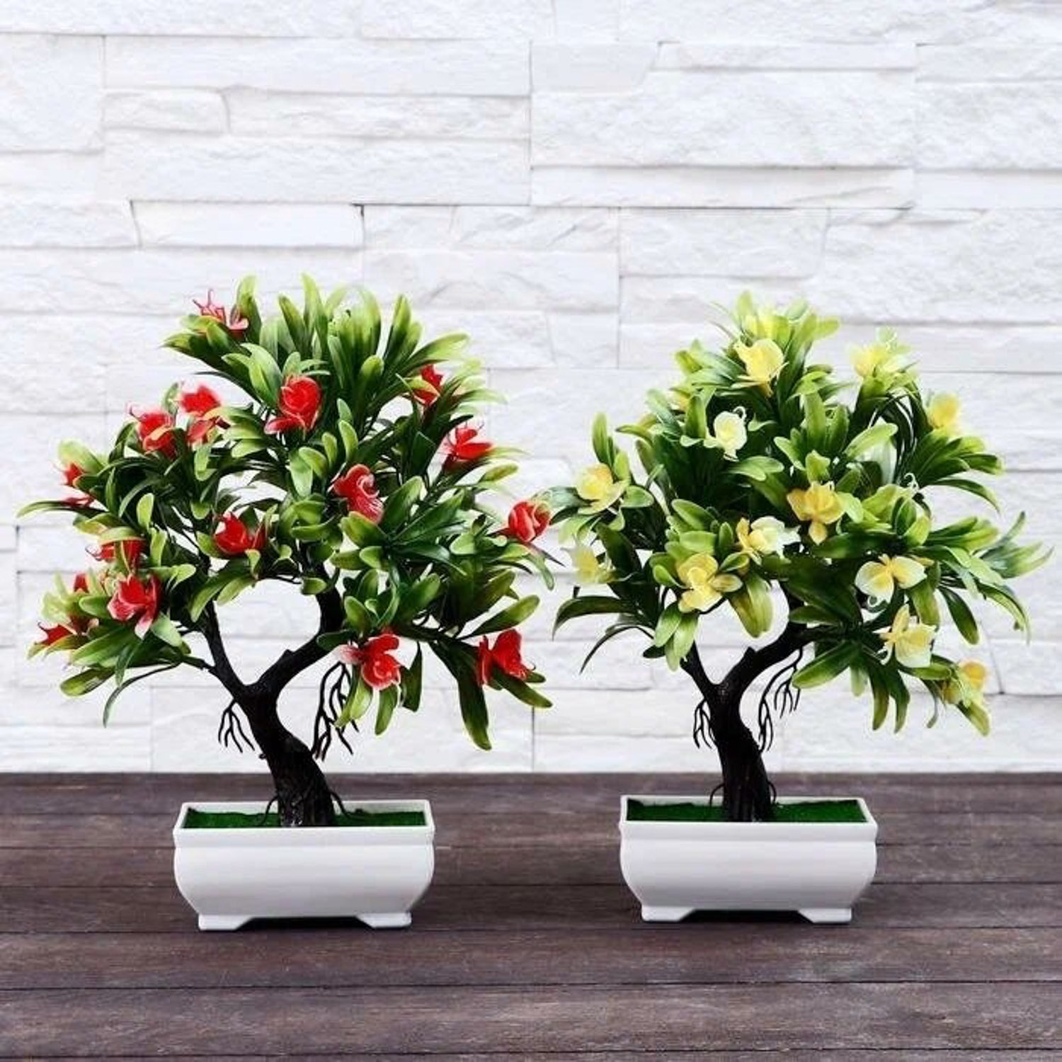 Бонсай "Деревце с тонкими листьями и цветами" 10*24 см микс   4142812