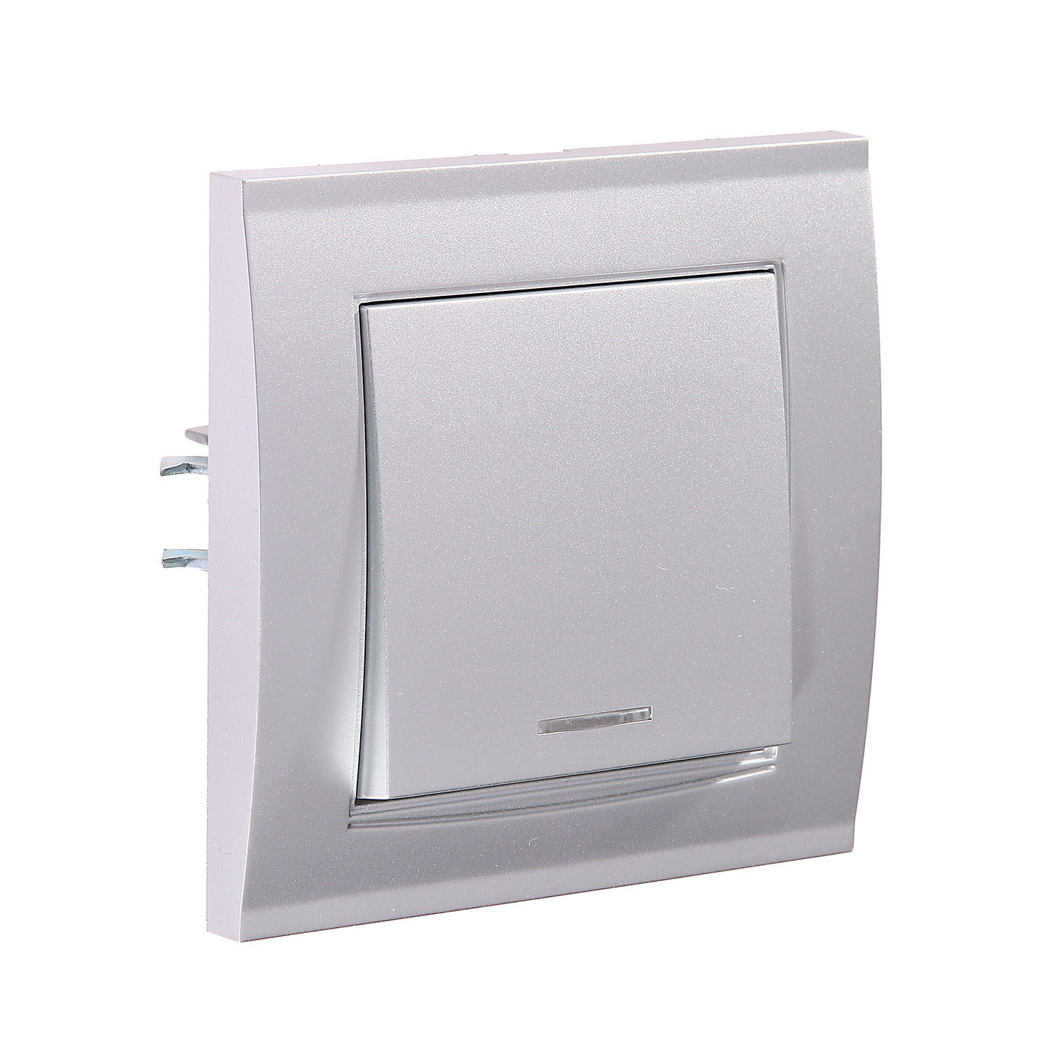 Выключатель Бриллиант СП 1кл. серебро с подстветкой 10А IP20 UNIVersal 7949643