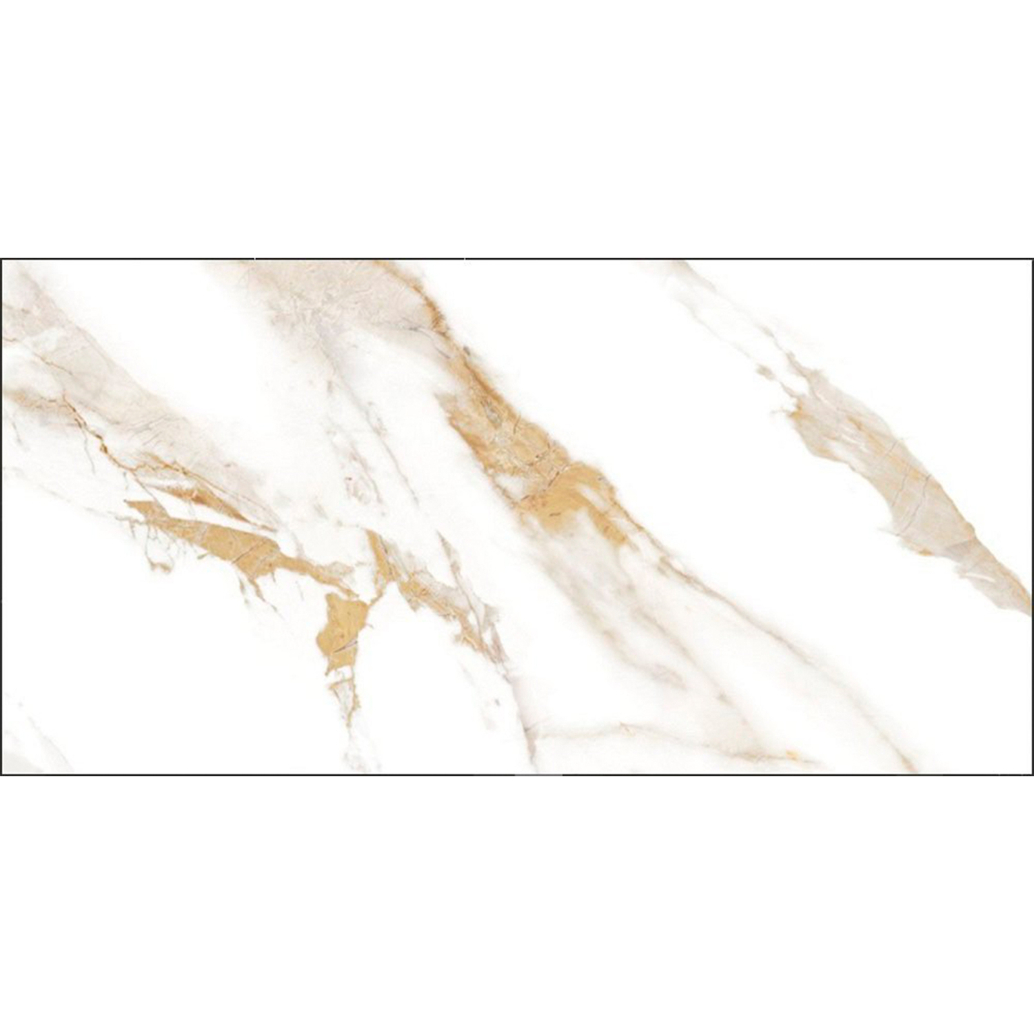 Керамогранит 1.44 м² Global Tile Calacatta Royal GT120600103MR, 1200x600x9.5 мм, белый