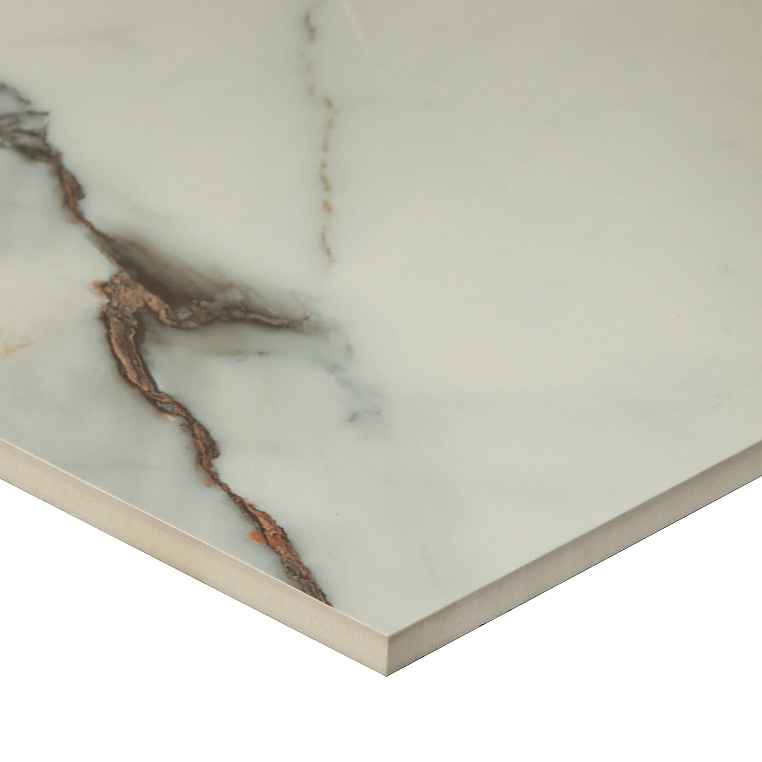 Керамогранит 2.16 м² JF12128, 1200x600x9 мм, полированный, белый мрамор