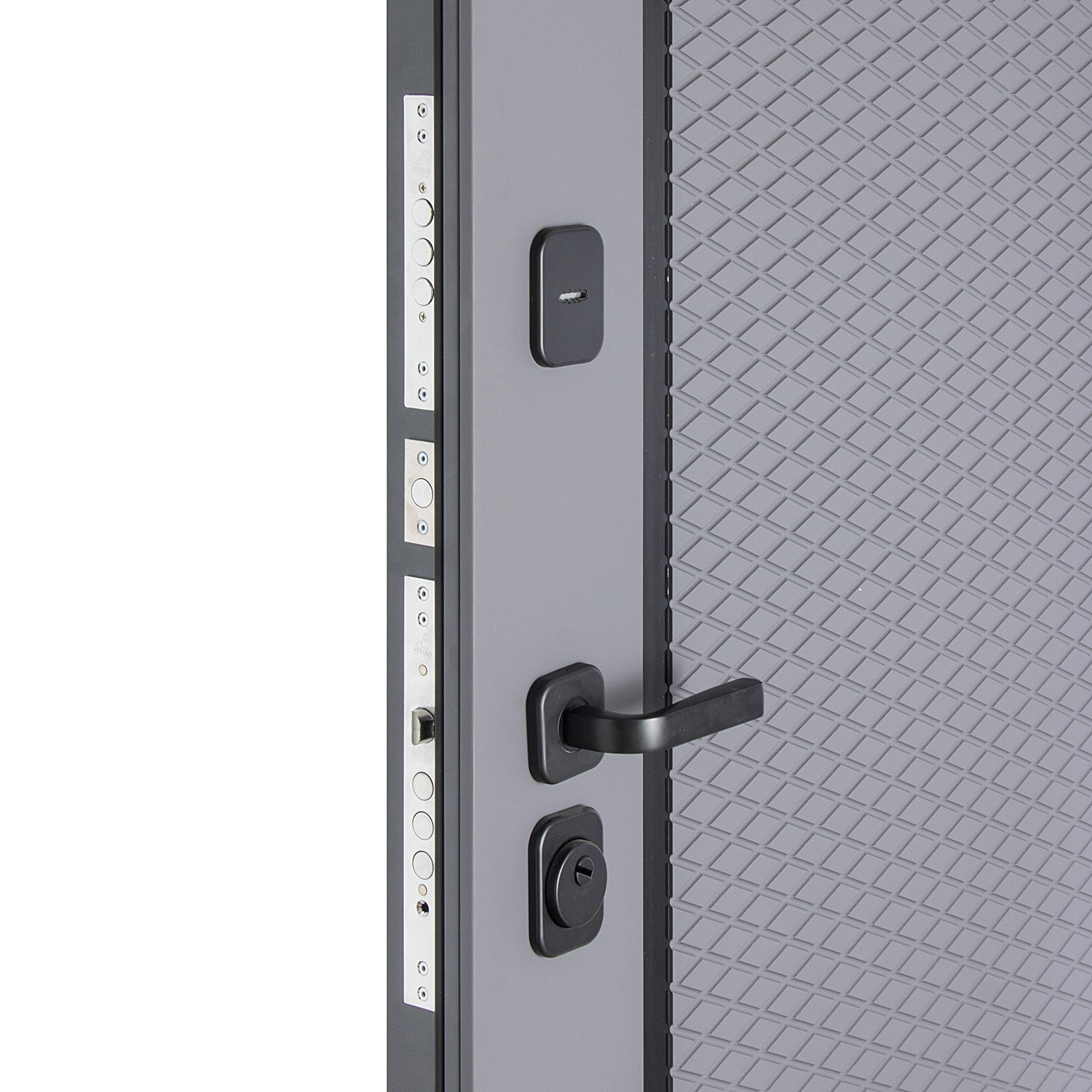 Дверь входная 2050х860х80 мм Дверной континент, правая, графит/белый софт