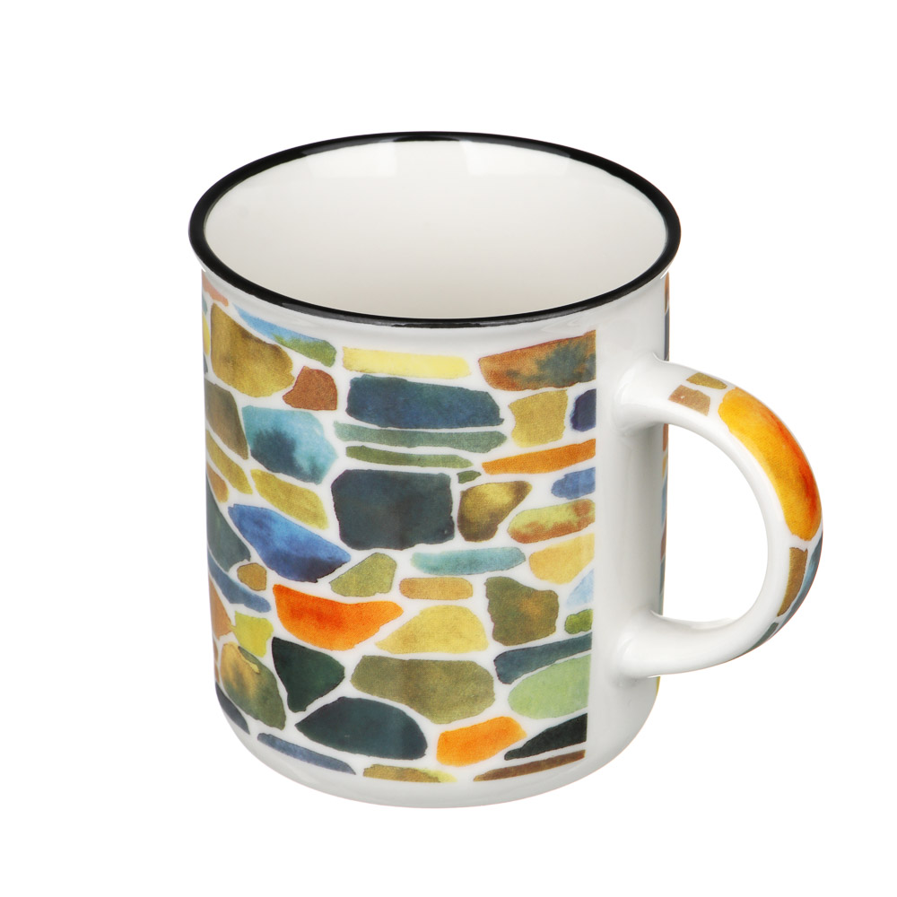 Кружка фарфор. 320мл "Эскиз" в упак.4 дизайна 806-110 *48