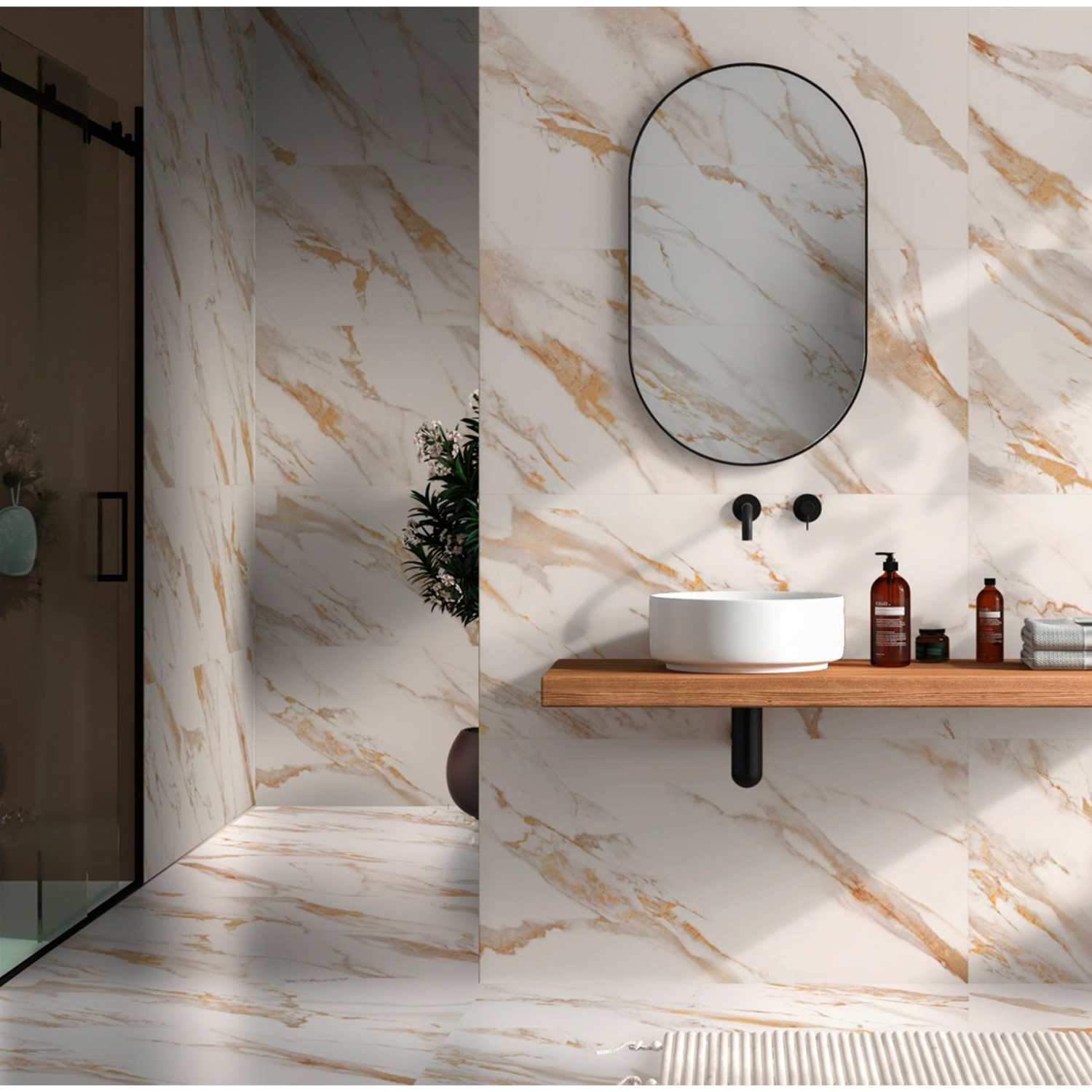 Керамогранит 1.44 м² Global Tile Calacatta Royal GT120600103MR, 1200x600x9.5 мм, белый