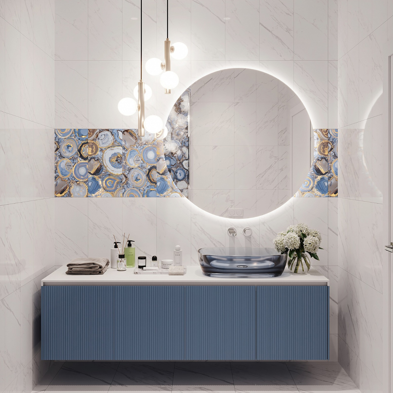 Плитка настенная Сингапур синий люкс 250*500*8 (0,125*10=1,25*54=67,5) Axima ВКЗ