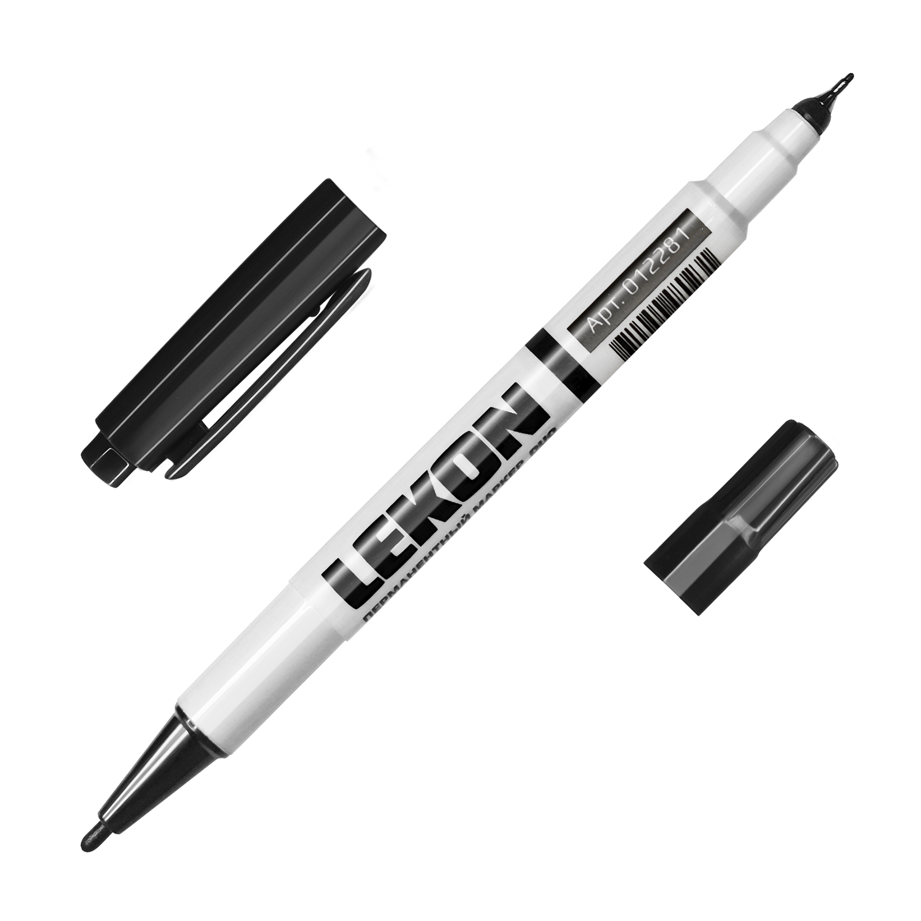 Маркер строительный перманентный 2-хсторонний черный (набор10 шт) арт.012281 LEKON DUO *1/10/300