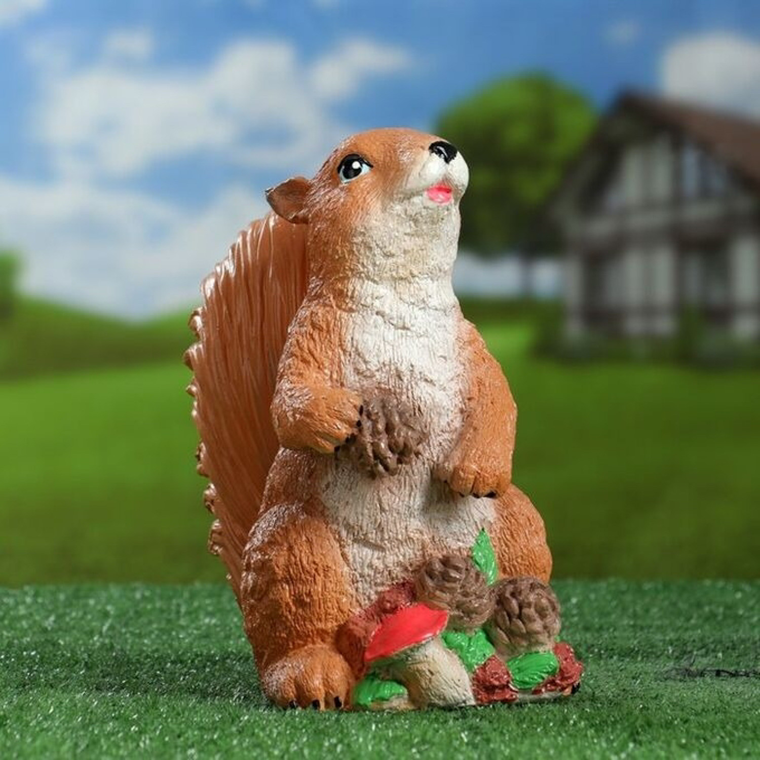 Садовая фигура "Белка с шишками" 24х14х19см 4870383