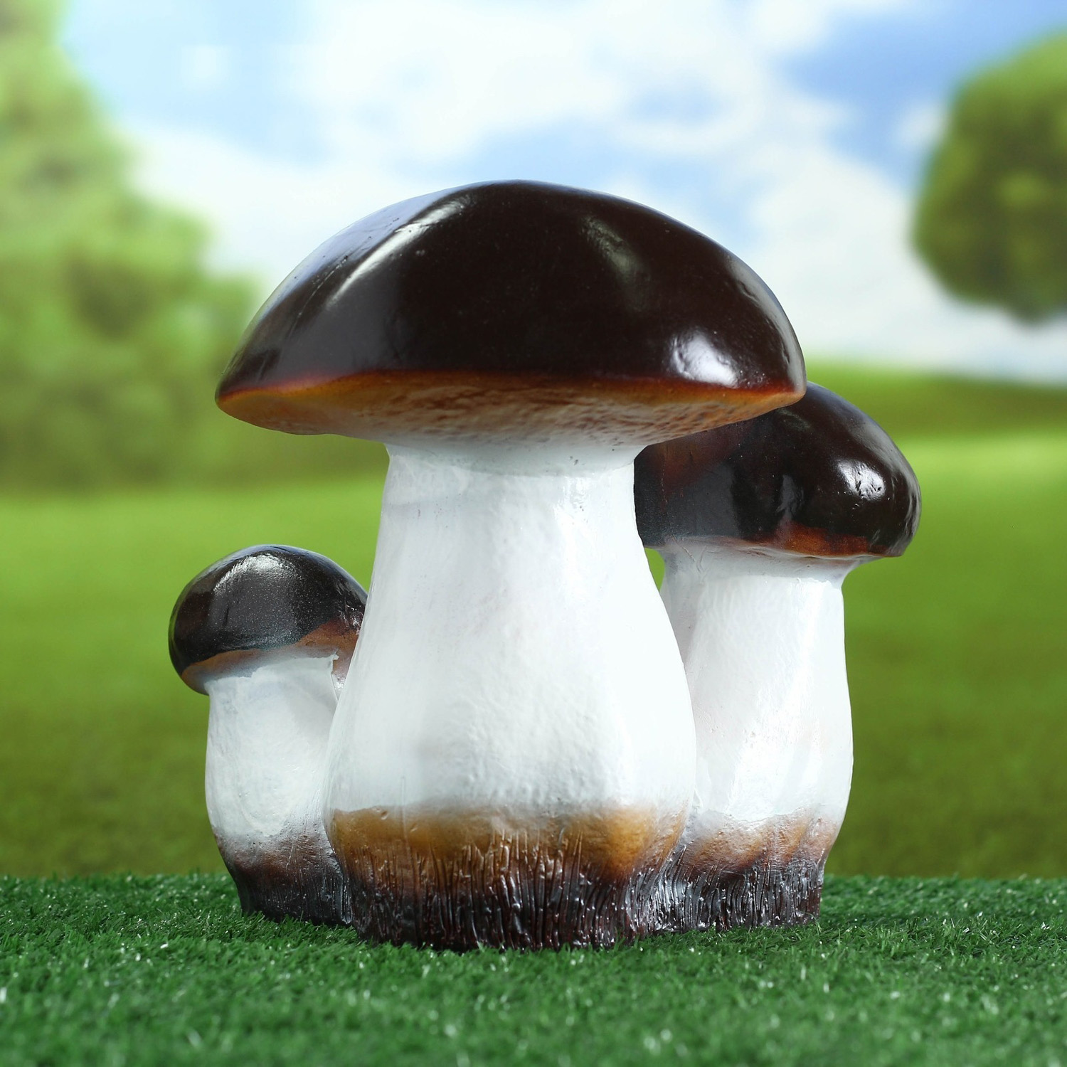 Садовая фигура "Гриб-боровик тройной"  25*23*23 см  460047