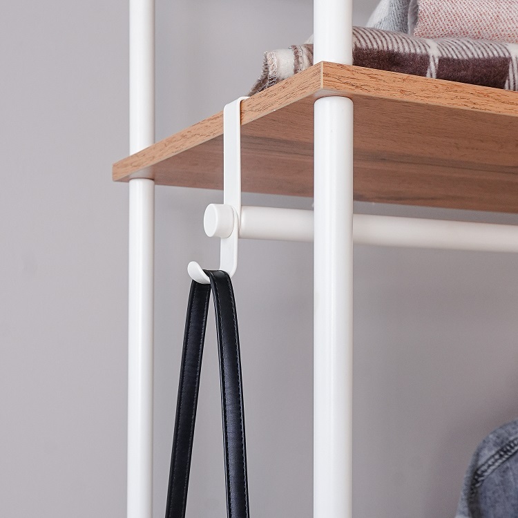 Вешалка напольная "Прихожая 34" "НеШкаф" с 4полками,ш.0,83м,в.2м,гл.0,37м Дер./Бел. ПРНШ 34 Б *1