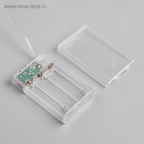 Гирлянда «Нить роса» Luazon Lighting, 5 м, мерцание, теплый белый, 50 LED, IP20, на батарейках