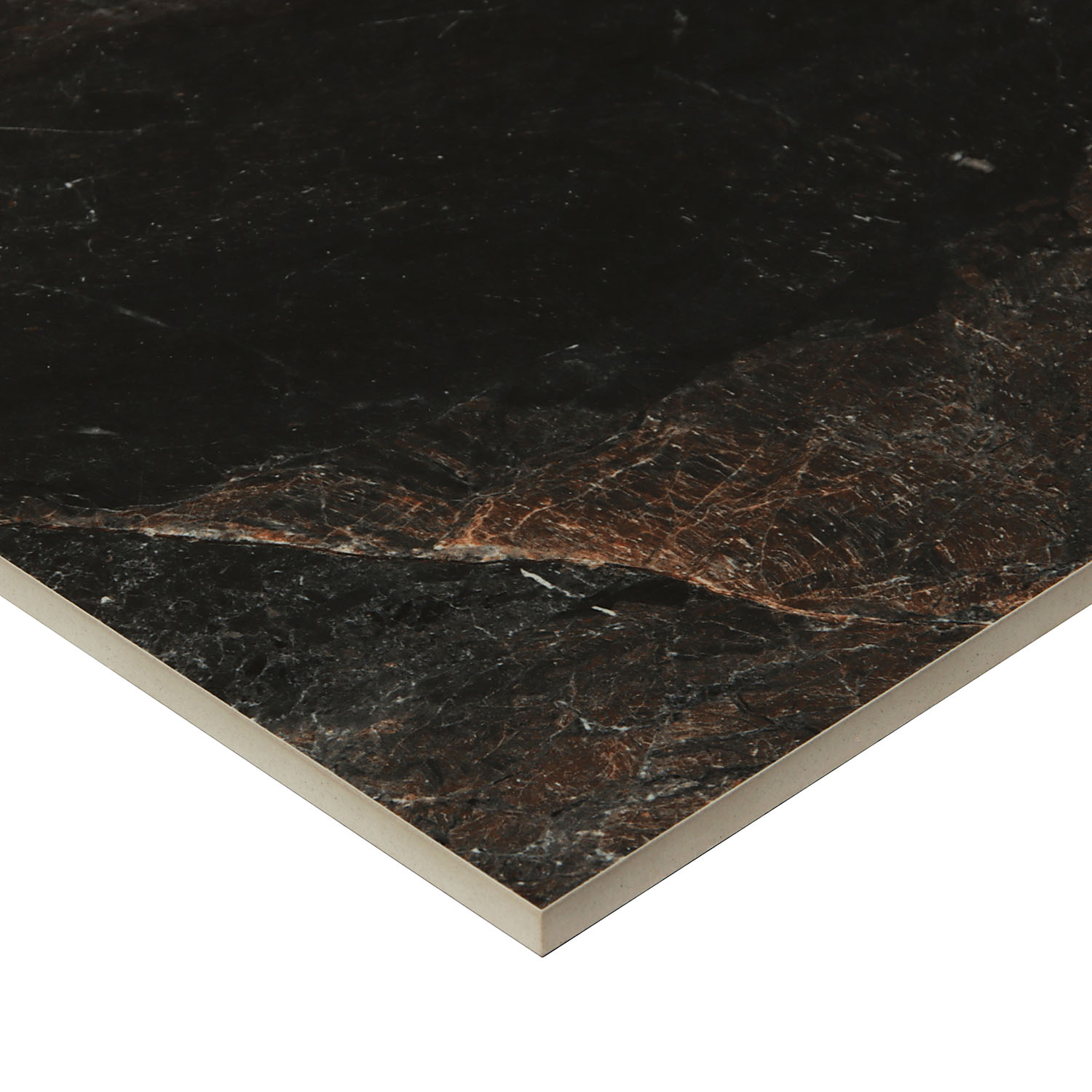 Керамогранит 2.16 м² JF1295, 1200x600x9 мм, полированный, черно-коричневый мрамор