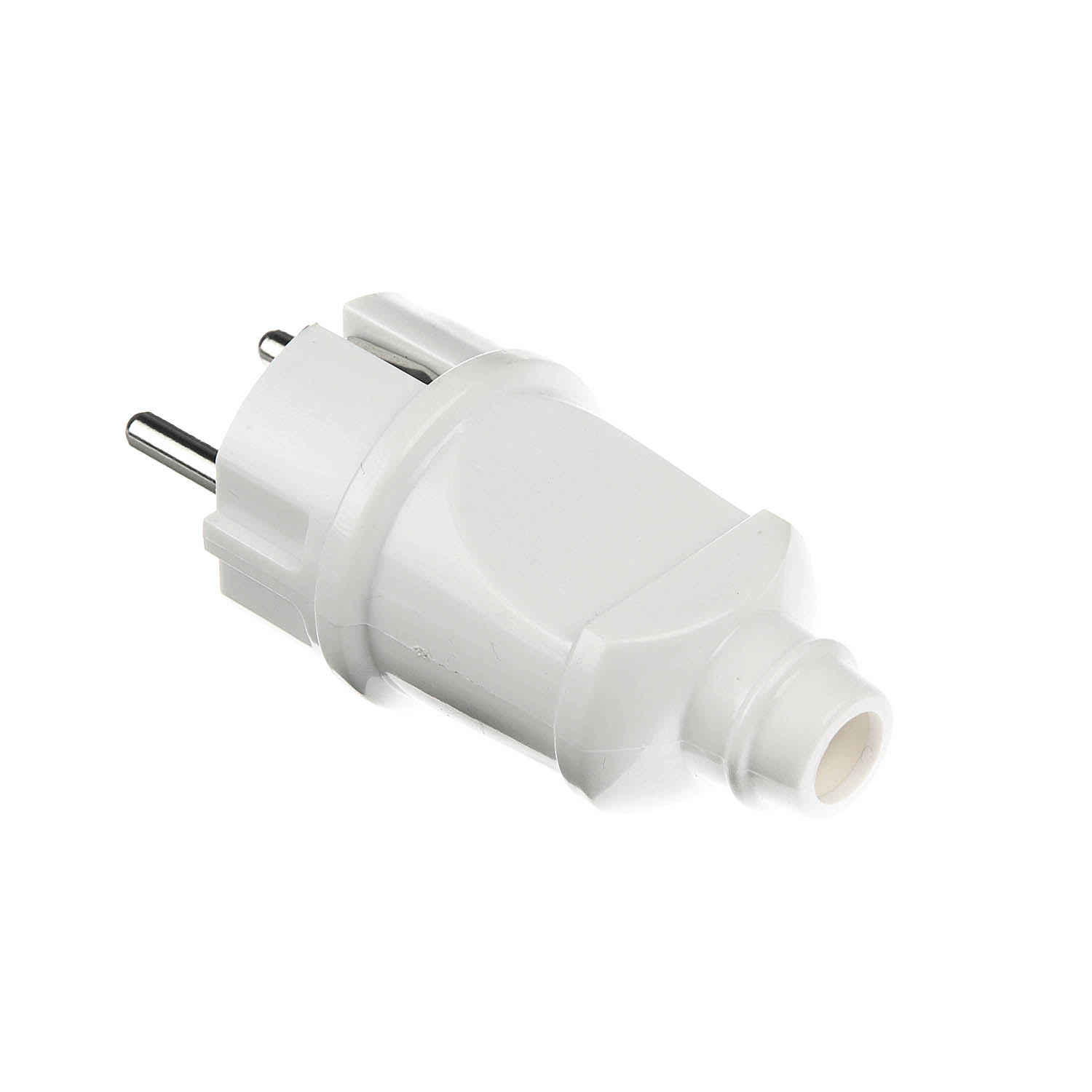 Вилка штепсельная   В16-101  белая  евро (А0101)  *10/25/250