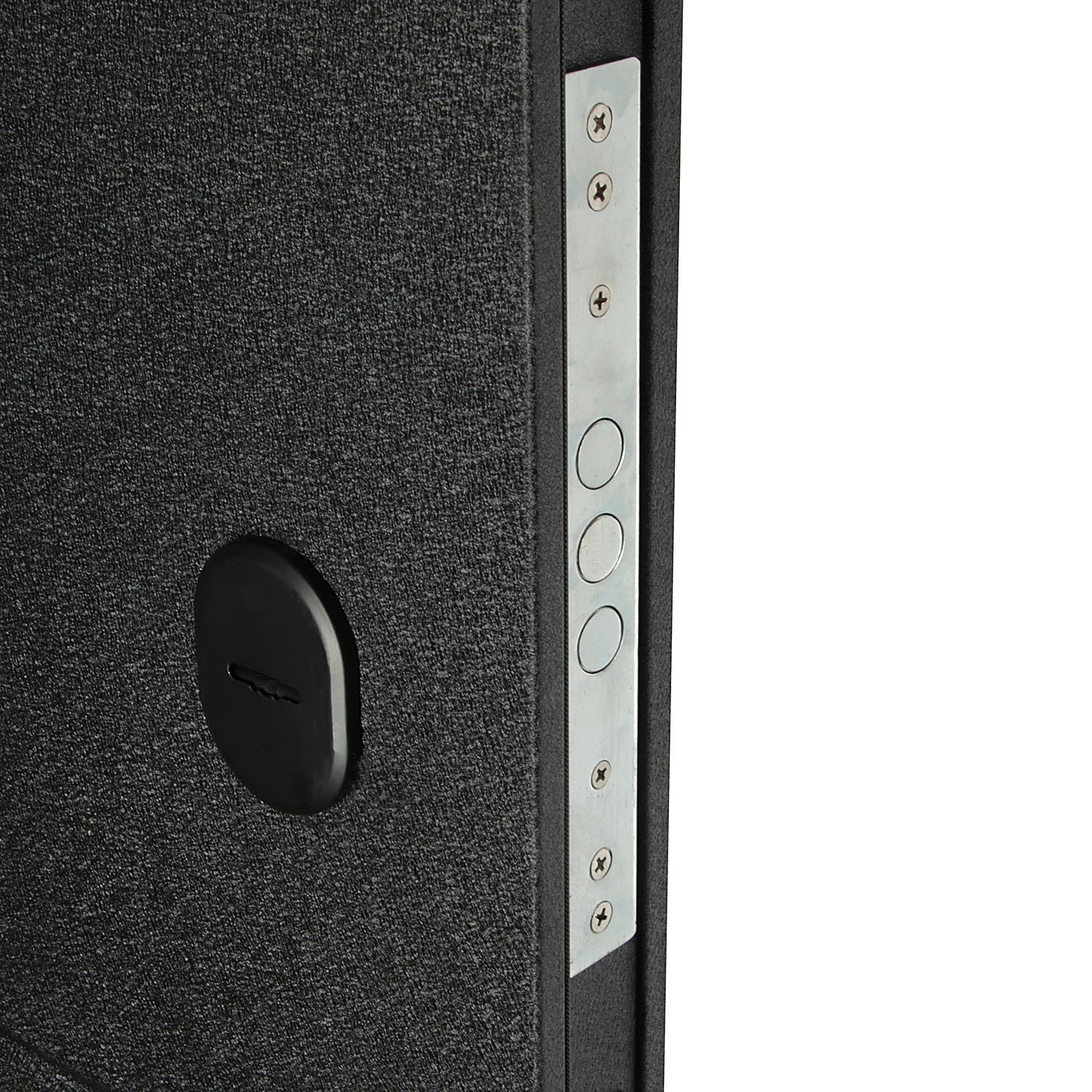 Дверь входная Двери Гуд М-3 GOODMAN, 860х2050х80 мм, со стеклом, левая, черный шелк/белый