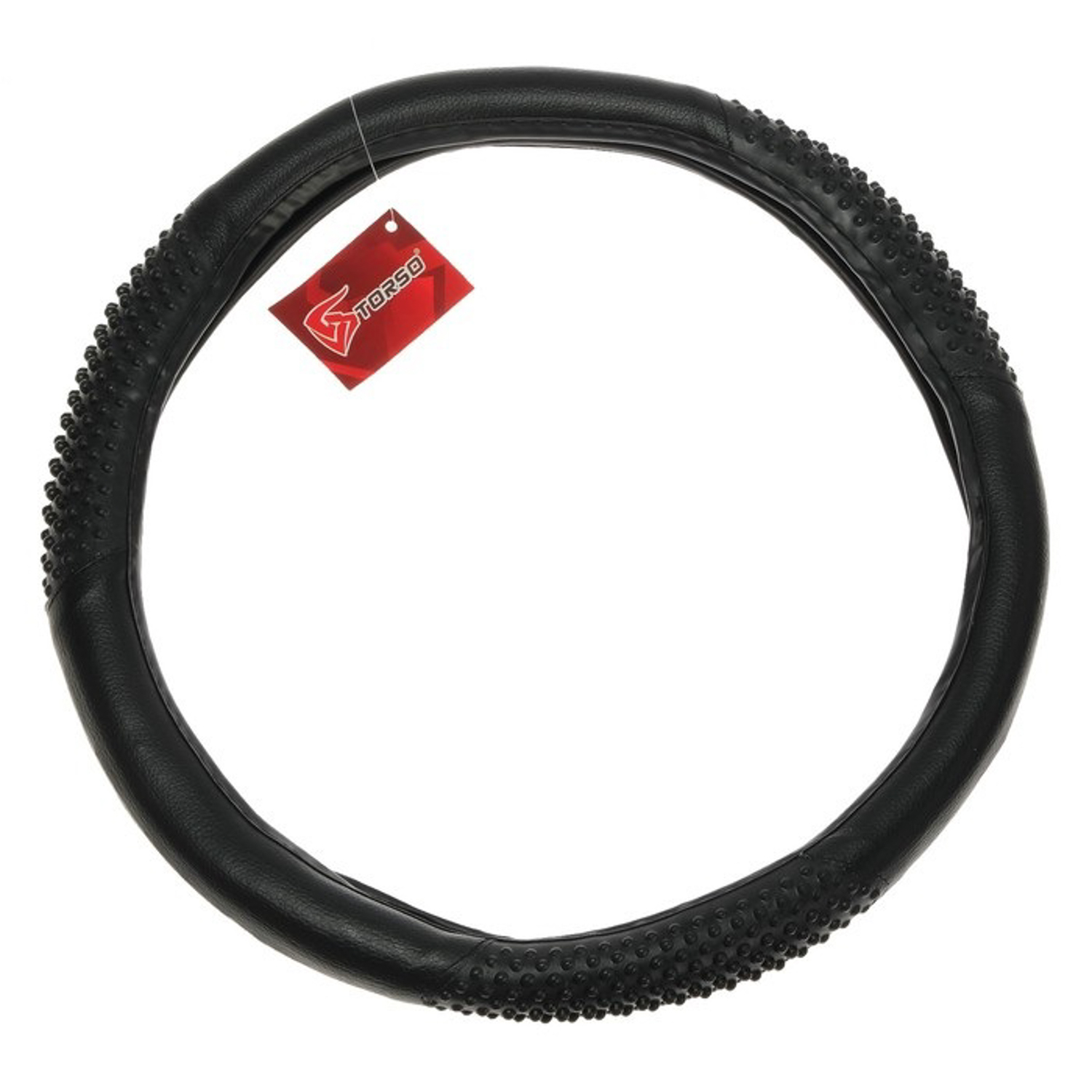 Оплетка TORSO, кожа PU, 3 массажные вставки, 38 см, черно-синяя 3575930