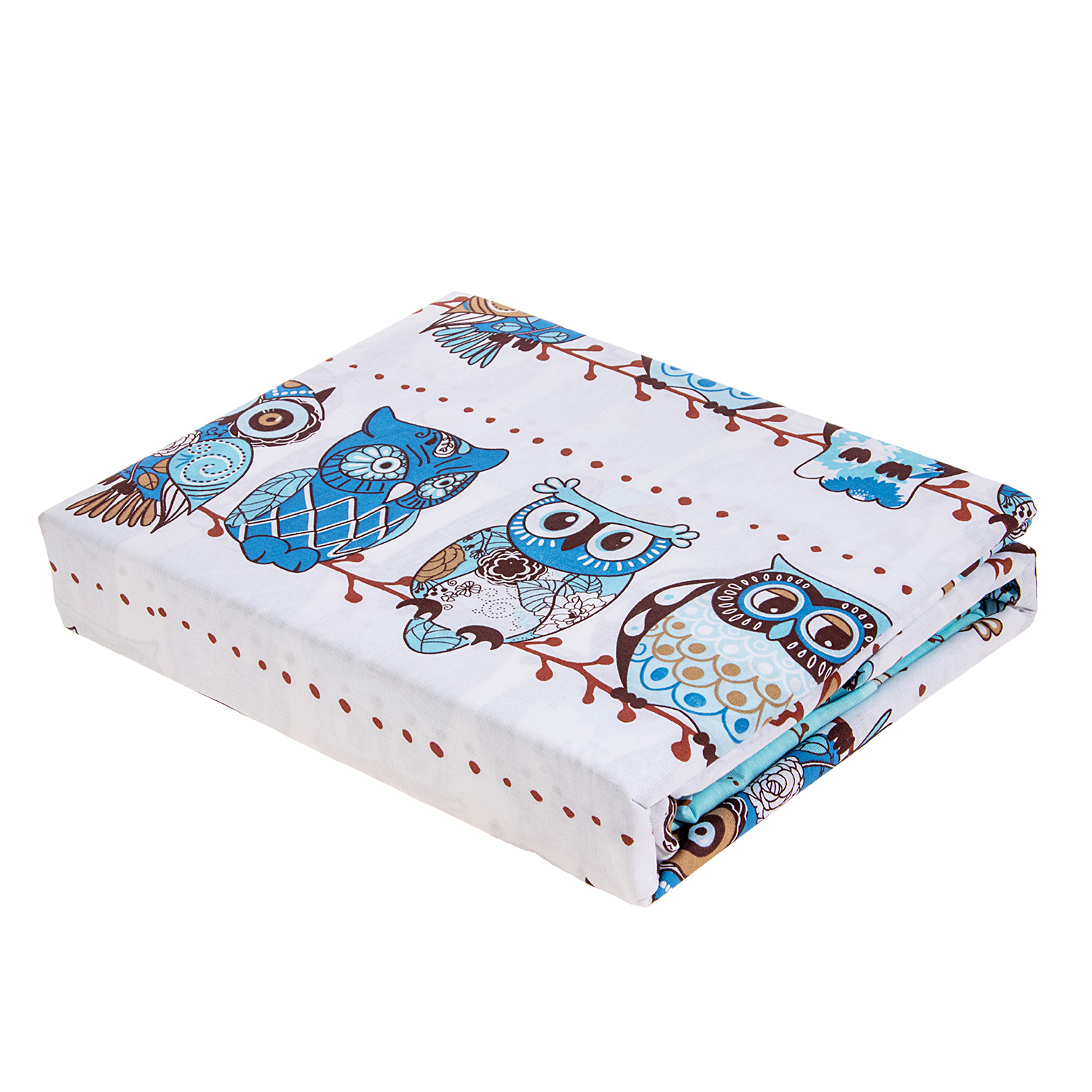 Постельное белье 1,5сп бязь Василиса 7184/1 Совушки нав70*70,пр150*214 *1/6