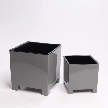 Кашпо пластм. "Нард" 5.5л 190х190мм h190мм со вставкой Серый муссон НР19-70 *1/6