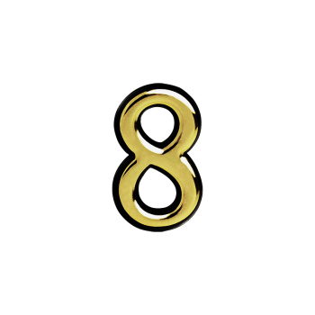 Номер квартирный самоклеющ. золото пластик №8 НОРА-М *10/100/500