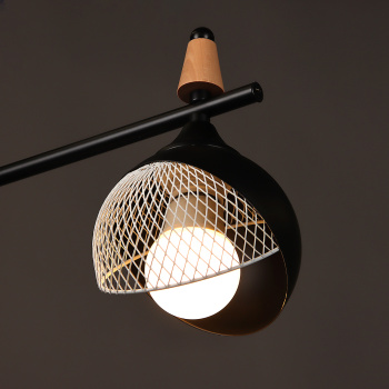 Светильник потолочный N6418/3 BK+WOOD 3*40W E27 220V (l-560; w-120; h-270) S=12м2 VERNER LIGHTING *1