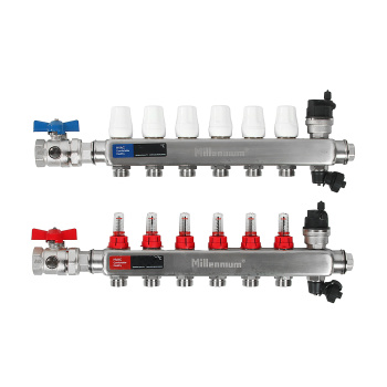 Коллекторная группа Millennium с расходомером, 6 выходов, с кранами