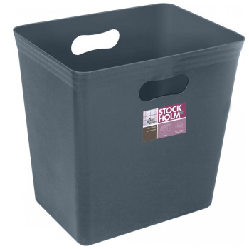 Контейнер д/мусора пластм. без крышки 20л "Stockholm" Вулкан.базальт PT658211026 ("Plast Team") *1/5