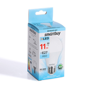 Лампа светодиодная Smartbuy, Е27, груша, 11 Вт, 880 Лм, 4000 К, нейтральный белый