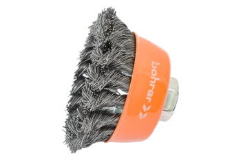 Щетка-крацовка "чаша" витая,жесткая проволока  75мм 0,5мм М14мм для УШМ арт.36200075 Bohrer *1/100