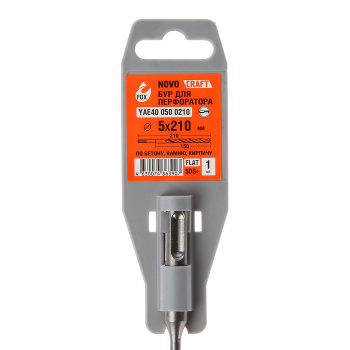 Бур по бетону  5*210мм SDS-plus 2 грани (YAE400500210) Novocraft *1/10/50/250