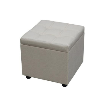 Пуф FORPOST, 42х41х40 см, куб, искусственная кожа, белая рептилия