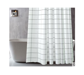 Штора  для ванной "Aquadomer" п/эстер 180*180см "Клетка белая" с кольцами XT-062 *1/25
