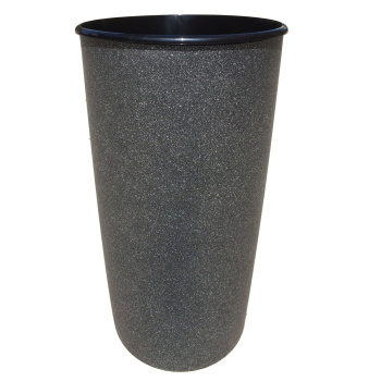 Кашпо пластм.  "Le cone" высокое 41л(вст.18л),d верх.350мм,h600мм Серебр.дождь1200-50*1