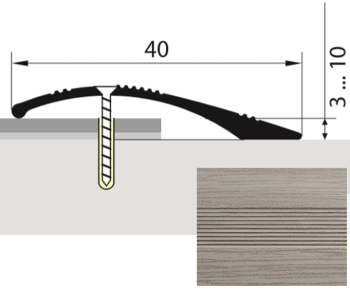 Кант 900мм дуб леванте 40мм полукруглый РУССКИЙ ПРОФИЛЬ *1/10