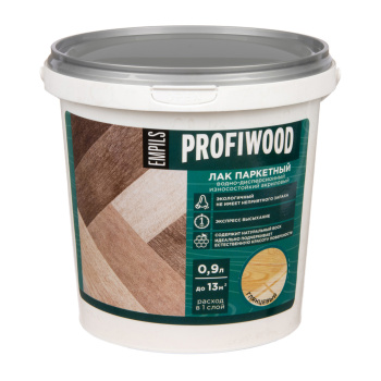 Лак водно-дисперсионный акриловый паркетный глянцевый 0,9 кг/0,9л PROFIWOOD *1/6/336