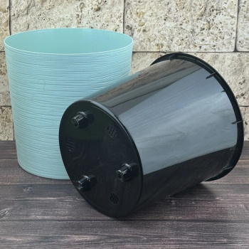 Кашпо пластм. "Вега" 17.2л d верха 300мм h300мм со вставкой 15л Мята ВГ30-14*1/4