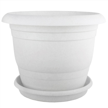 Кашпо пластм. "Toprak" 47,0л d верха 420мм h390мм с поддоном Мрамор А5280мр (Копейск)   *1/2