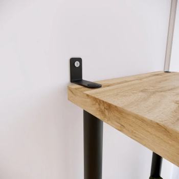 Этажерка для цвет.кашпо металл.стойки/дер.полки "Шафран15Л" 6-и м., в.1м Черн.ПДЦШ15ЛЧ "ЗМИ" *1