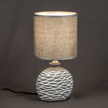 Лампа настольная 98231-0.7-01 GREY (керамика+абажур)  *1/18