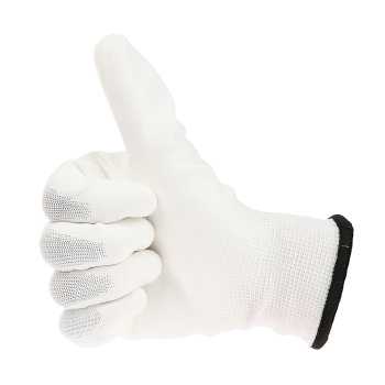 Перчатки рабочие полиэстер, с полиуритановым обливом, Белые, р-р 9(L) PSV036P "Fiberon" *1/12/120