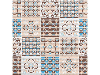 Коврик для ванной ПВХ шир. 65см х15м "V-line" Фотопечать 7089-225PT-brown-blue "Преображение" *15