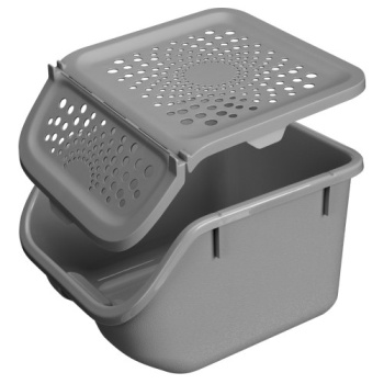 Контейнер д/овощей пластм. 7,8л 275Х240Х175мм Серый арт.434293011  ("Бытпласт")  *1/6
