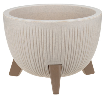 Кашпо пластм. "Петалис" 12л d верха 350мм h255мм со вставкой Беж. мрамор М3255 ("М-Пластика") *1/3