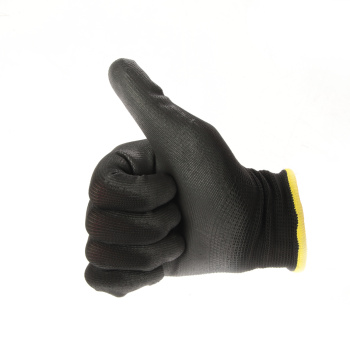 Перчатки рабочие полиэстер, с полиуритановым обливом, Черные, р-р 8(M) PR-PU052 "Fiberon" *1/12/120