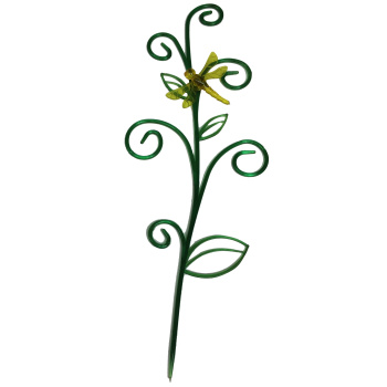 Опора-держатель д/комнатн.растений пластм. "Стрекоза на ветке" зелен/желтый dr10-1"Tek.A.Tek"*10/100