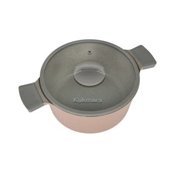 Кастрюля алюм. литая а/приг. "Kukmara" "Stella" Cappuccino 4,2л Стекл.кр. кск42а *1/3