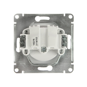 Механизм розетки "Glossa" 1-м. белый б/з GSL000141 *1/20/160