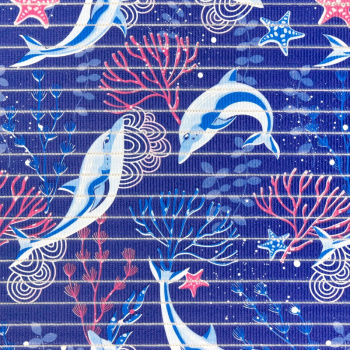 Коврик для ванной ПВХ шир. 50см х15м "V-line" Виктория 7276-K-01TW-С-305 Дельфины *15