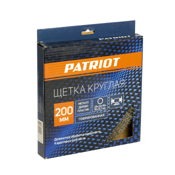 Щетка-крацовка "круглая" для точила гофрированная проволока 200мм*32/30/25,4/16мм PATRIOT *1/10/20